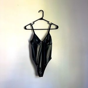 Faux Leather Bodysuit